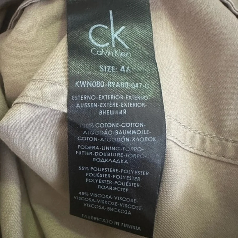 Calvin Klein Women's Tan Cotton Long Sleeve Blazer M (40-42) 3 Button Lined G+